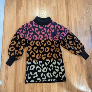 Farm Rio Leopard Print Women's Sweaterdress